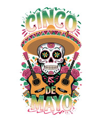 Fun Mexican Party  Illustration t shirt design