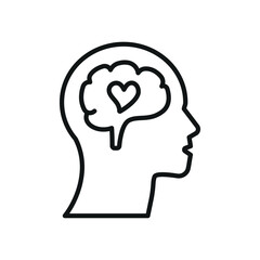 Brain with heart World Health Day icon represents the balance of mental and emotional well-being, perfect for health awareness designs, wellness campaigns, and medical illustrations.