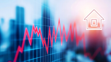 Abstract graph showing fluctuating real estate market trends.