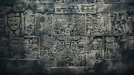 Obraz premium carvings scary wall