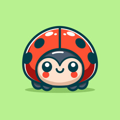 Çute Ladybug Cartoon Vector Art, Illustration and Graphic