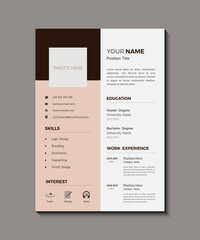Professional and unique resume design template, Minimal Clean CV Template for Corporate and Creative Use, Professional Resume CV Template with Elegant Color Tones, Business Resume Template. 