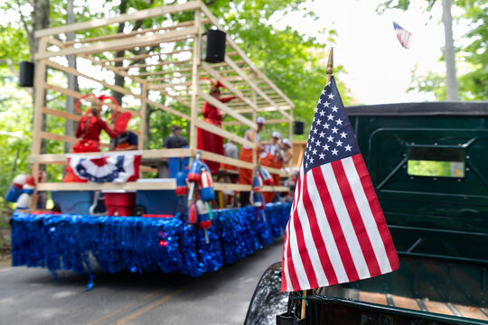 Fourth of July Parade American Flag truck