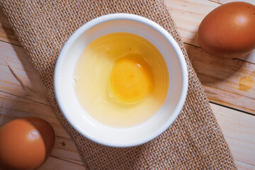 Raw Chicken Eggs in a Natural Arrangement..
