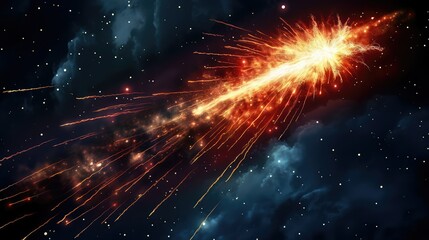 Obraz premium sky fire work illustration