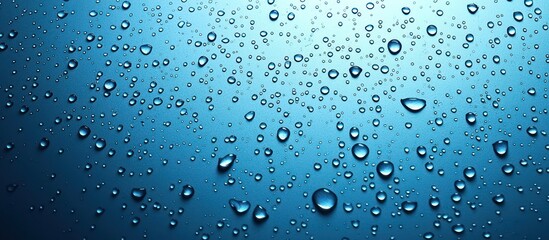 Sapphire blue paper silhouette of droplets on a blue backdrop, high clarity, angled view.