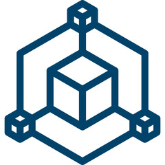 Blockchain Network Line Icon