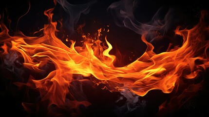 bright flames on black
