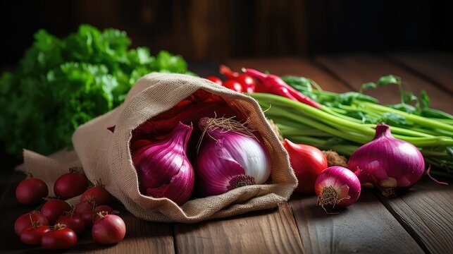 counter red onions bag