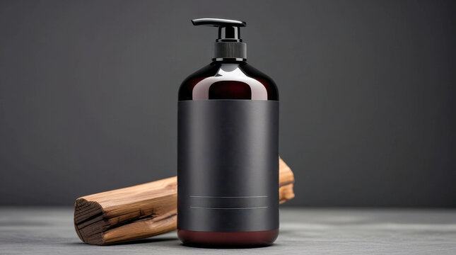 Modern packaging design for men's shampoo for barbershops. Deep hues, minimalist graphics and clear typography create a stylish and professional image.