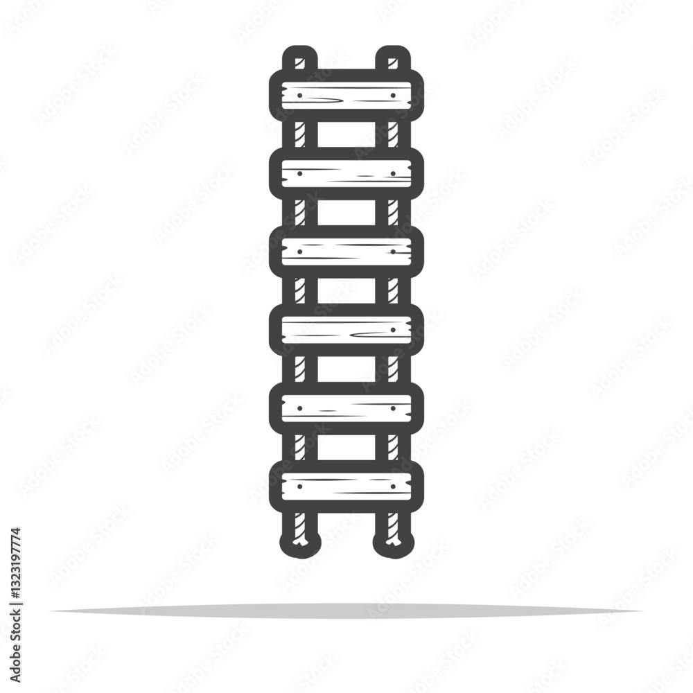 Canvas Prints rope ladder outline icon transparent vector isolated