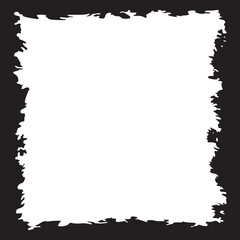 Obraz premium Square Black Rustic Rough Torn Paper Frame Background Vintage Retro Style with White Copy Space