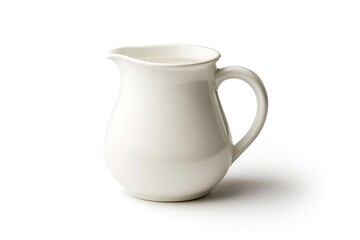 Creamy Milk in Elegant White Ceramic Milk Jug, Studio Shot