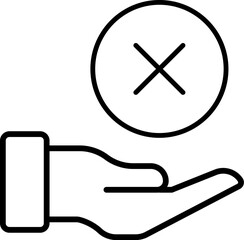 Cross Over Giving Hand Thin Icon for Web Sites, Books, Cards, Apps