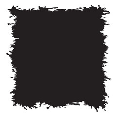 Square Black Rustic Rough Torn Paper Frame Background Vintage Retro Style with Copy Space