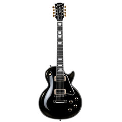 Fototapeta premium A sleek black electric guitar designed for performance and style.