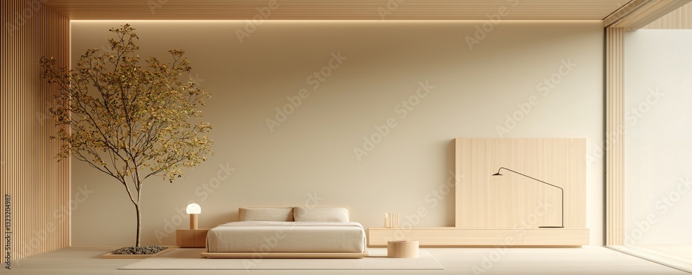 Poster a room with furniture that appears both huge and tiny depending on where the viewer stands, creating