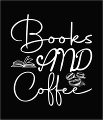 Books and coffee printable cut file.