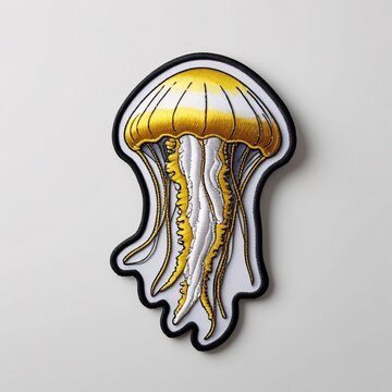 Jellyfish patch for additional decoration in delicate work with high embroidery details.