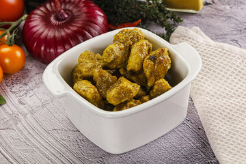 Indian cuisine curry chicken fillet