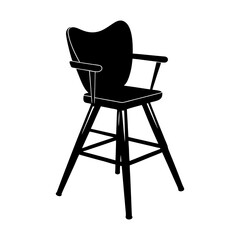 High Chair silhouette vector