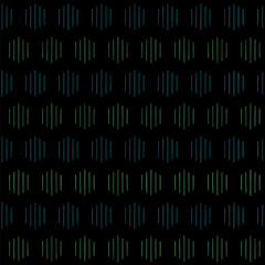 hexagons of hand drawn stripes. green, blue, black repetitive background. vector seamless pattern. geometric fabric swatch. wrapping paper. continuous design template for textile, linen, home decor