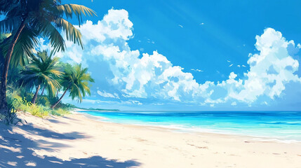 Fototapeta premium beautiful tropical beach and sand summer and holiday background