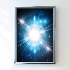 Obraz premium Blue Sky with Stars Framed in a Portrait Style, Perfect for Night Sky Art