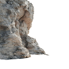 Coastal Cliffside with Textured Rock Face , Ocean Seascape , Nature Scene, Isolated