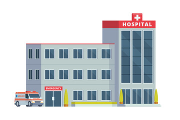 Vector illustration of Hospital building collection in flat design. Fully Editable and Customizable.