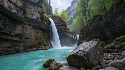 Fototapeta premium waterfall in the mountains