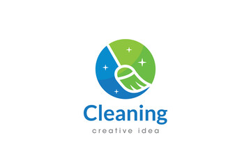 Creative Cleaning Concept Logo Design Template