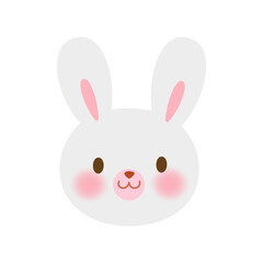Cute bunny face design element.