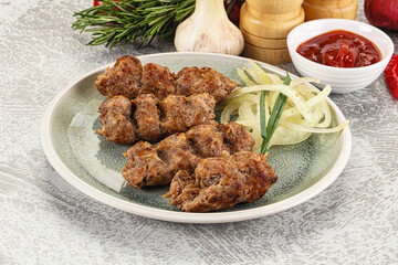 Beef kebab minced meat with onion