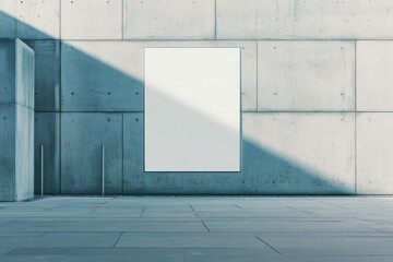 Obraz premium Elegant blank letter-size ad poster mockup displayed against a simple concrete wall