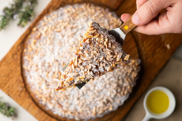 Tarta de Santiago. Almond cake famous in the Spanish region of Galicia.