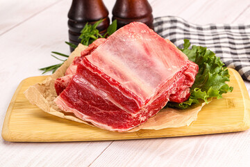 Raw beef rib for cooking