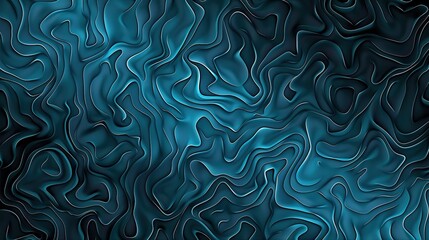 Captivating abstract wave pattern displayed on a dark blue background, featuring a subtle light neon metallic shine that adds a touch of modernity and allure. The intricate wave design creates a dynam