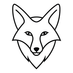 fox head line art vector illustration 