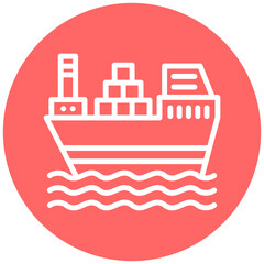 Naklejka premium Vector Design Cargo Ship Icon Style