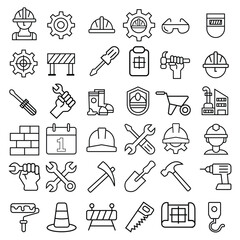 Collection of Labor Day themed illustrations and icons, labor day all elements icon set