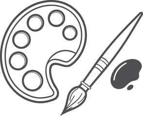 Brush and paint illustration with vector art design