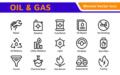 Set of Oil Gas Industry Line Icons. Contains such Icons as Gas Station, Oil Factories, Transportation, and more. line icon set.