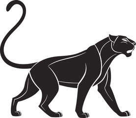 Obraz premium Vector illustration of a lion and a leopard in silhouette style