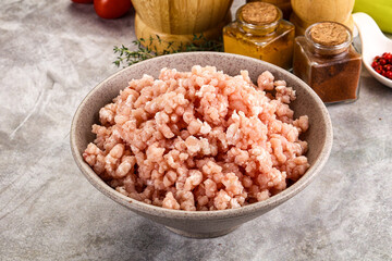 Homemade Raw pork minced meat