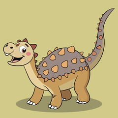 Vector ankylosaurus for Dinosaur Related Design and Stuff cartoon illustration