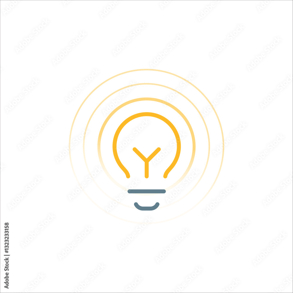 Poster black bulb with checkmark like quick tip icon. flat stroke linear simple trend modern efficiency log