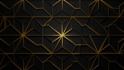 geometric pattern gold and black