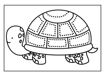 Turtle Outline Illustration for Coloring Page