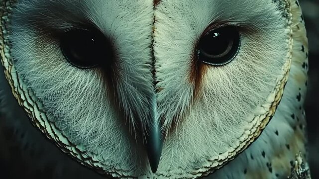 Intriguing Gaze of a Barn Owl: A Close-Up Portrait